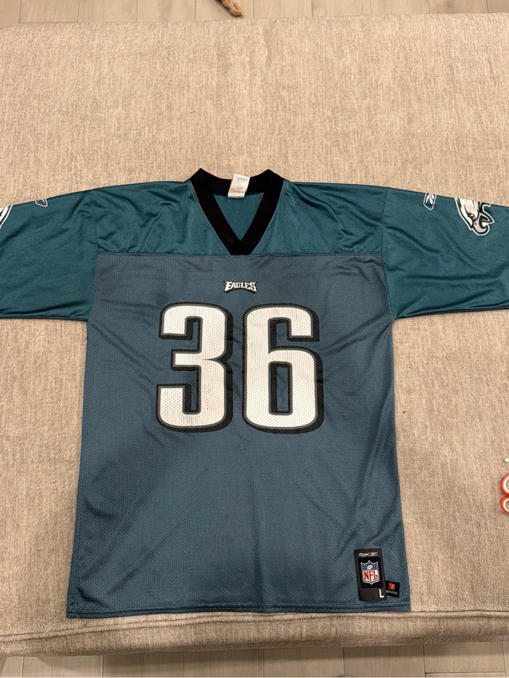 NFL Philadelphia Eagles #36 Westbrook Teal and Black Men's Jersey  size L